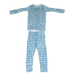 Gigi And Max Blue Check Gingham Two‎ Piece Set Size 18 Months Bamboo